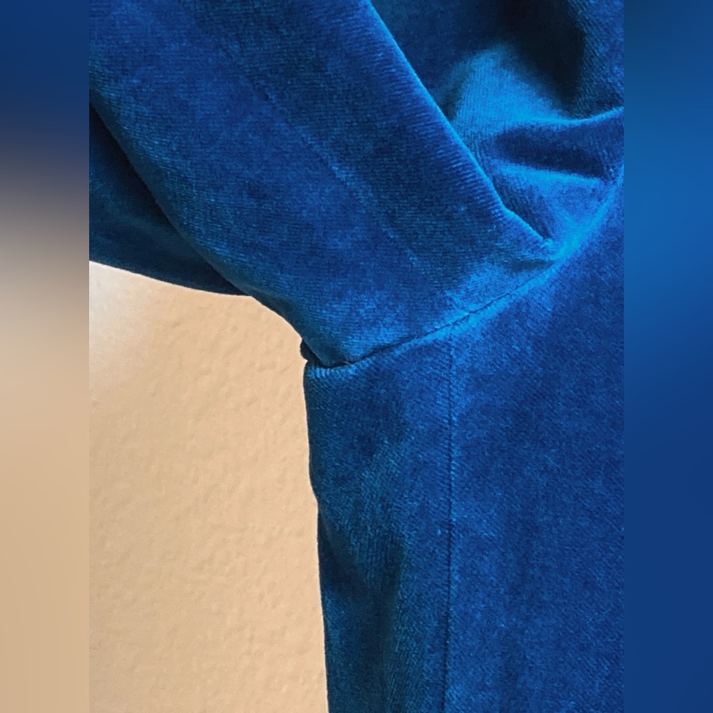 Tommy Hilfiger Deep Teal Velvet Blazer Slim Fit S/36 Black Lapel - Picture 3 of 16